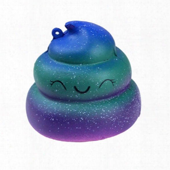 Cute Slow Rebound Simulation Starry Sky Dazzling Squishy Poo Pressure Release Toys Elastic Eco-friendly Pu Material