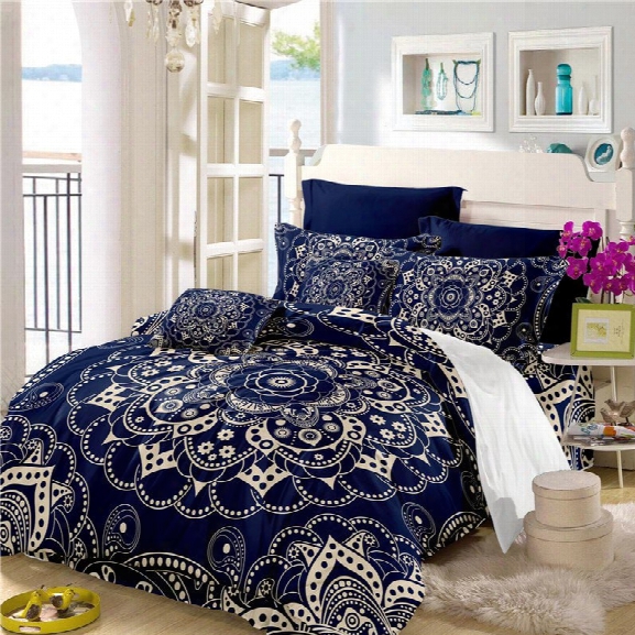 Deluxe Classical Elegance Royal Bedding Activity Printing And Dyeing Fine Jacquard Bedding Four Pieces