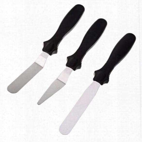 Diy Cake Cream Spread Decorating Scraper Pastry Angled Blade Spatula Wedding Valentine Baking Cooking Kitchen Tools 3pcs