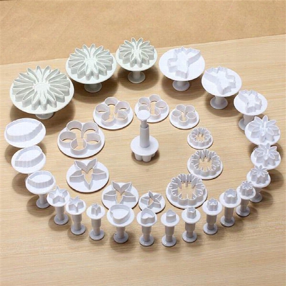 Diy Tools Decorating Cake Pastry Plunger Cutters Home Fondant Cookie Chocolate Sugarcraft Baking Moulds 33pcs