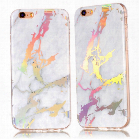 Fashion Color Plated Marble Phone Case For Iphone 6 / 6s Plus Case Luxurious Soft Tpu Full 360 Protection Phone Bag