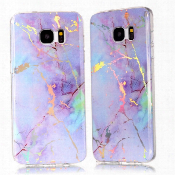 Fashion Color Plated Marble Phone Case For Samsung Galaxy S7 Edge Case Cover Luxurious Soft Tpu Full 360 Protection Case