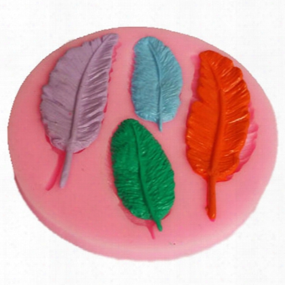 Feather Shape Collection Gift Mold Silicone Fondant Soap Chocolate Decoration Mould Candy Jelly 3d Fondant Lace Mold