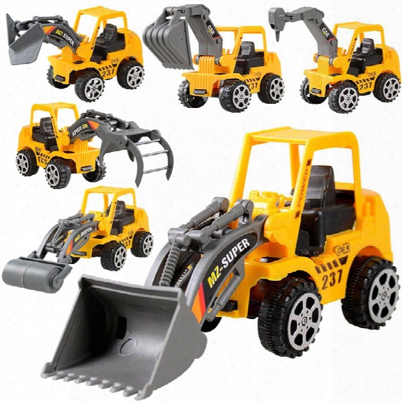 Friction Dumper Bulldozers Forklift Tank Excavator Cars 3 Construction Vehicles Truck 1:72 Beach Toys