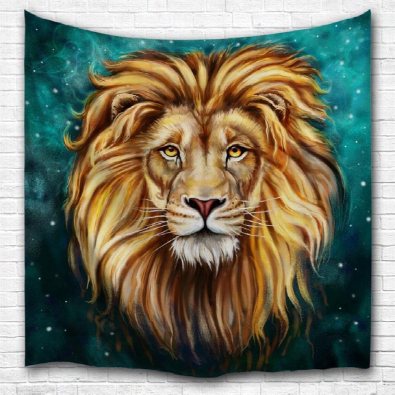 Green Lion King 3d Digital Printing Home Wall Hanging Nature Art Fabric Tapestry For Bedroom Living Room Decorations