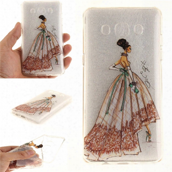 Hand-painted Dress Soft Clear Imd Tpu Phone Casing Mobile Smartphone Cover Shell Case For Samsung J510 2016