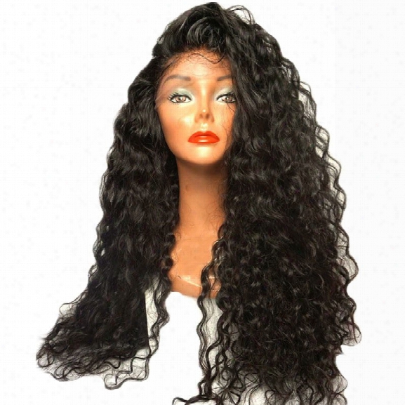 Long Loose Curl Hair Wigs Natural Black Color Synthetic Lace Front Wig With Baby Hair 24 Innch 26 Inch