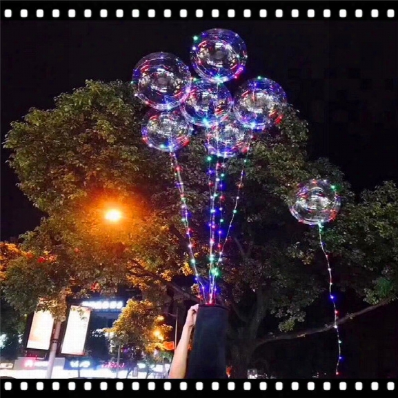 Luminous Led Balloon Led Air Balloon String Lights Round Bubble Helium Balloons Kids Toy Wedding Party Christmas Deco