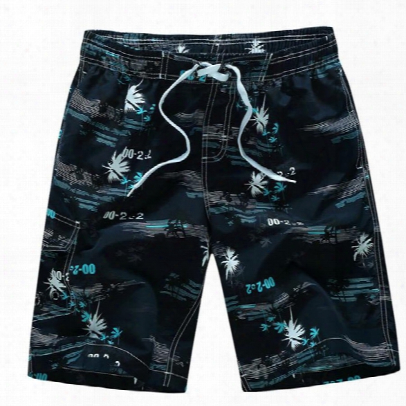 Men's Quick Drying Breathable Bottoms Prints Beach Swim Shorts Polyester Summer Green Blue Orange Pants
