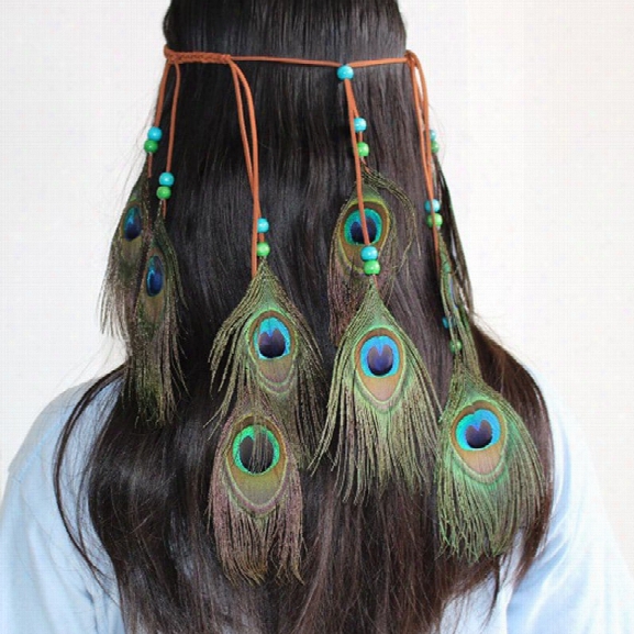 National Style Feather Headdress Peacock Hair With Europe And The United States Scenic Shooting Headdress Indian Style