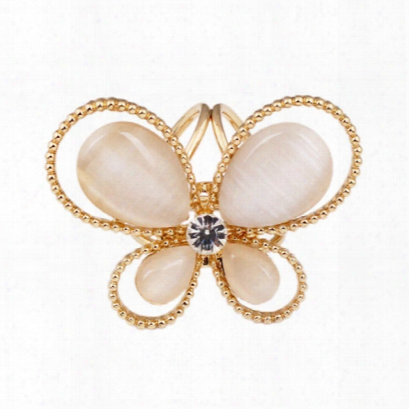 New Arrival Beautiful Butterfly Scarf Buckle Inlaid Opal High-end Shoulder-buckle Fashion Women Brooch Corsage
