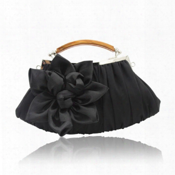 New Arrival Solid Bag Hold Party Top Solid Bag Hasp Wristlets Women Diamond Satin Flower Evening Tote