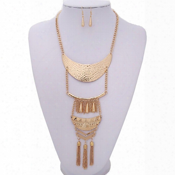 New Tassel Ethnic Style Set Bohemian Long Sweater Chain Multi-layered Necklace Accessories Fashion Jewelry