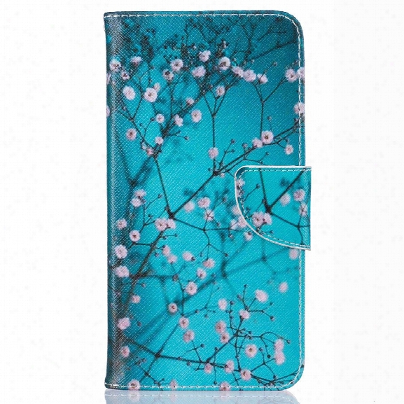 Plum Blossom Pattern Luxury Style Pu Leather Mobile Phone Case Flip Cover For Iphone 6 Plus / 6s Plus