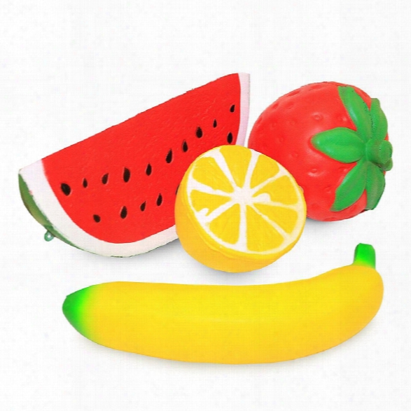 Slow Rising Stress Relief Toys Kawaii Fruit Designs Strawberry Banana Watermelon Lemon For Kids Adults