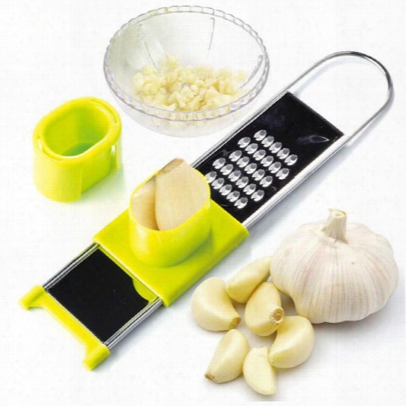 Stainless Steel Garlic Press Cutter Multi-functional Grilled Ginger Garlic Grater Crusher Slicer Kitchen Gadgets