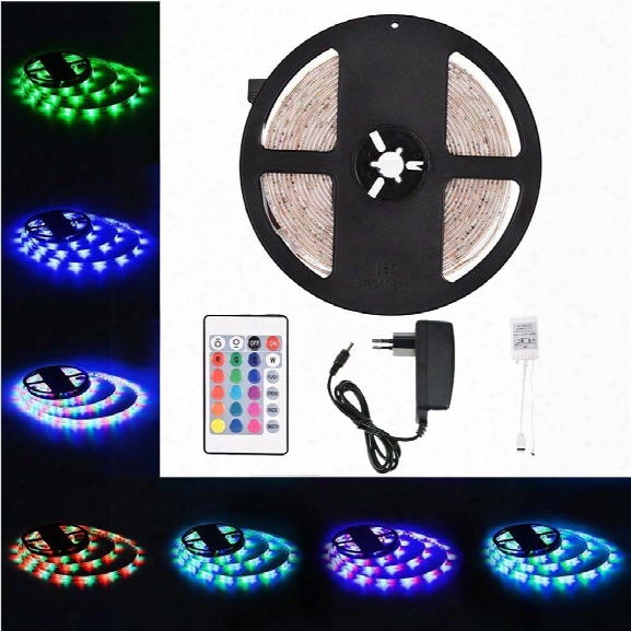 Supli 5m Waterproof Flexible Strip Smd 3528 Rgb 300leds With 44key Ir Remote Controller And 12v 3a Power Supply