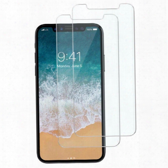 Tempered Glass Screen Protector Invisible Shield Film Guard For Iphone X (anti-sharp Scratch, Crystal Clear, Hd, Bubble