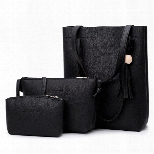 The Female Bag Of The New Fashion Tassel Bag Three-piece Bill Of Lading Shoulder Bill Shoulder Cross-bag
