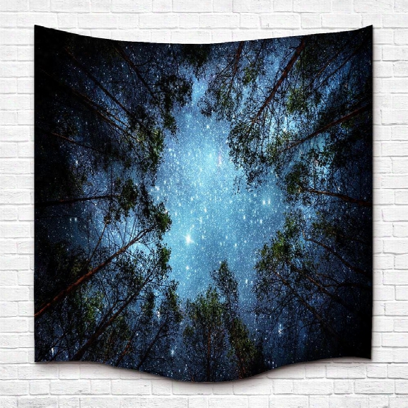 The Forest And Starry Sky 3d Digital Printing Home Wall Hanging Nature Art Fabric Tapestry For Dorm Bedroom Living Room