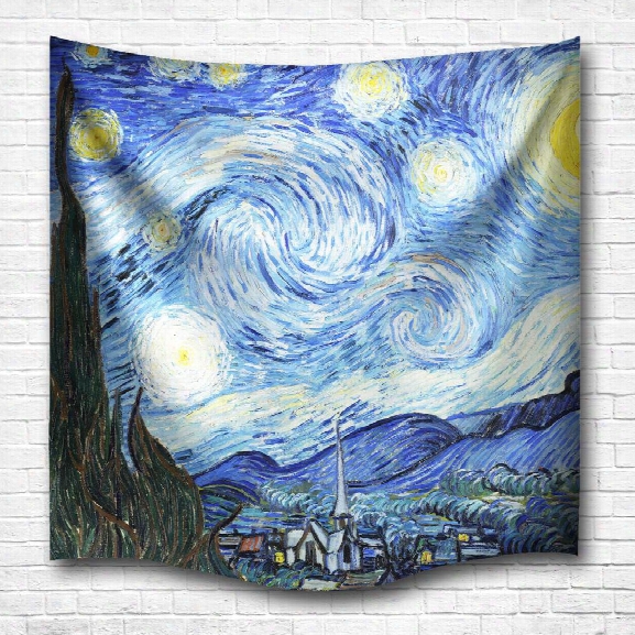 The Starry Night 3d Digital Printing Home Wall Hanging Nature Art Fabric Tapestry For Dorm Bedroom Living Decorations