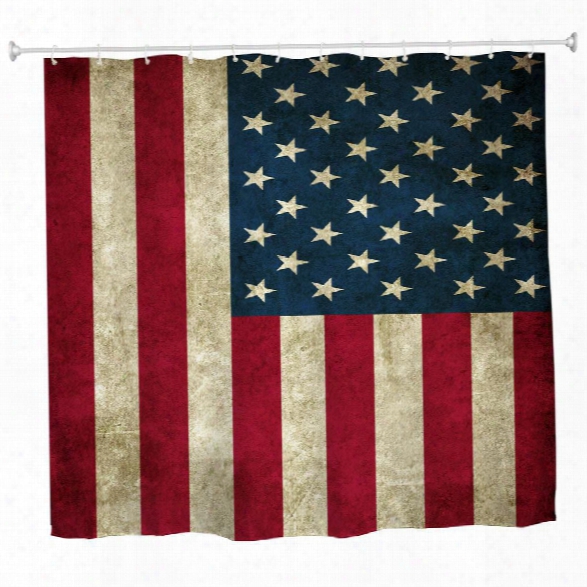 The Stars And Stripes Polyester Shower Curtain Bathroom Curtain High Definition 3d Printing Water-proof