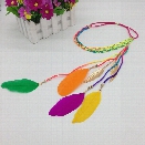 Europe and The United States Popular Feather Hair Ornament Chain Braided Feather Headband Headset Color Feather Leaf Pen