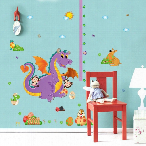 Wall Stickers Manufacturers Selling Sk9101 Cartoon Dinosaur Height Children Room Decorative Wall Stickers Affixed To The