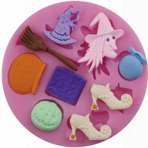 Witch Shape 3d Silicone Mold Baking Pan Fondant Gift Decorating Tools Chocolate Mold Cooking Tool Soap Molds Bakeware