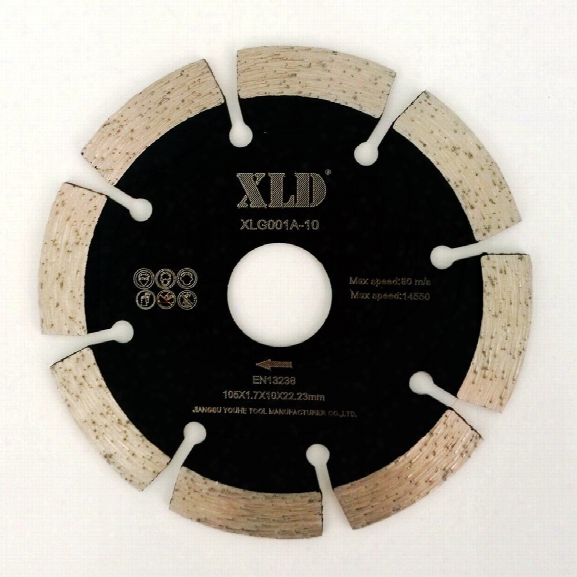Xld Diamond Cold-pressed Segmented Saw Blade , Grade Aã¿â¼å’105*1.7*10*22.23,dry Use For Cutting Building Materials