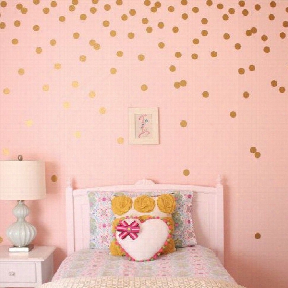 Yeduo 54 Gold Polka Dots Wall Sticker Baby Nursery Stickers Children Room Decals Home Decor Diy Vinyl Art 4cm