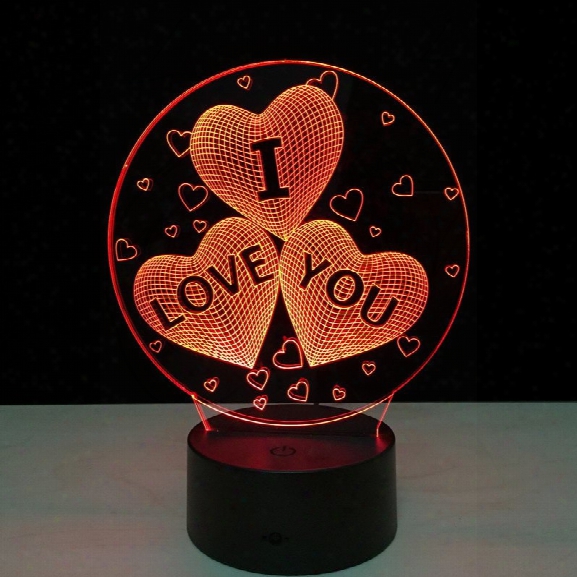 Yeduo Acrylic 7 Color Changing Usb Charge 3d Heart I Love You Led Night Light With 3d Luminous Decor Table Lamp Nightlig