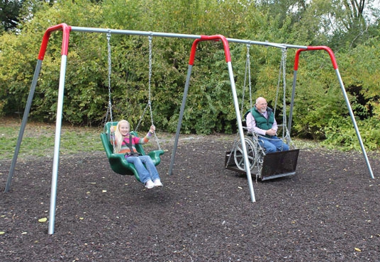 Heavy Duty Accessible Swing Platform - 2 Molded Seats