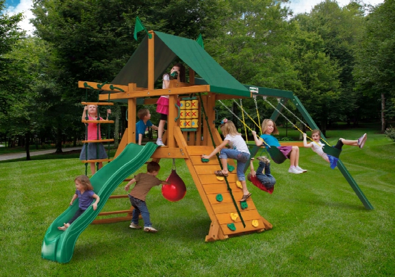 High Point Wooden Swing Set