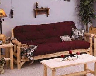 Rustic Log Futon With Mattress