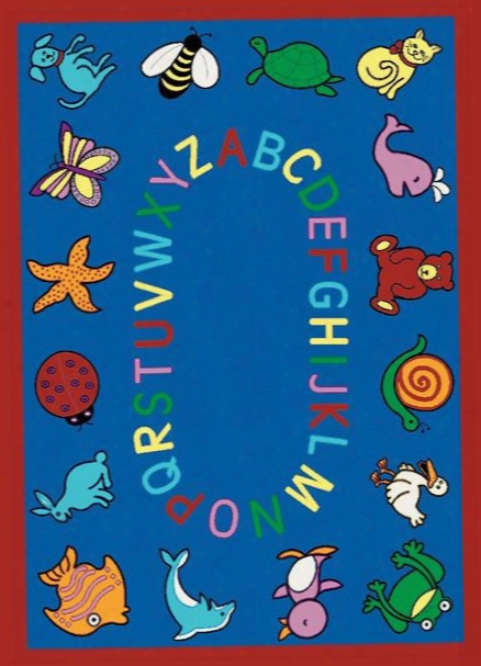 Abc Animals Rug - 5.33 Foot X 7.67 Foot Rectangle