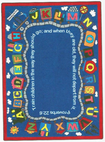 Bible Train Faith Based Rug -5.33 Foot X 7.67 Foot Rectangle