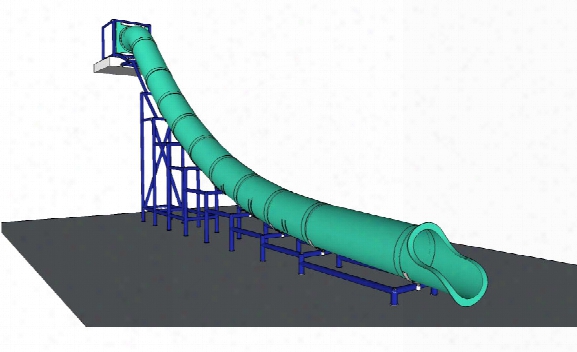 Commercial Water Slide Straight 17 Foot High 42 Foot Long