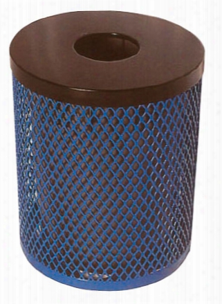 Diamond Receptacle With Flat Top Lid And Liner 32 Gallon