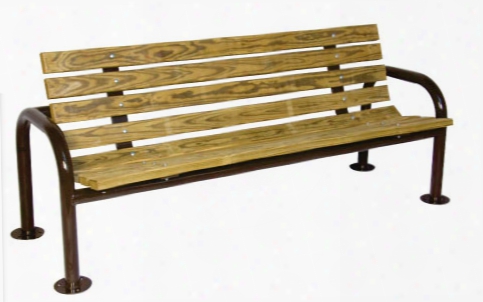 Double Post Contour Park Bench 6 Foot Recycled Plastic