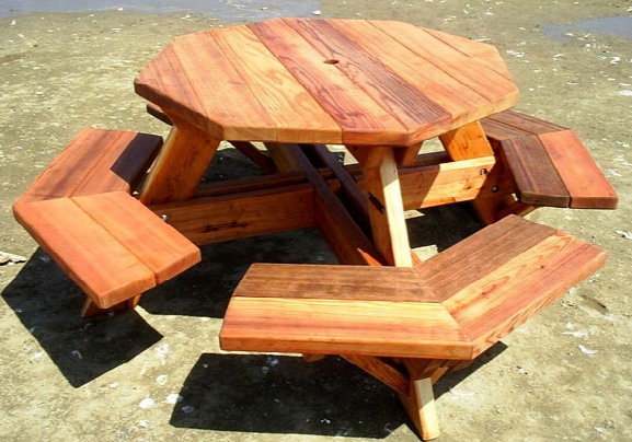 Forever 4 Foot Octagon Young Picnic Table With Benches