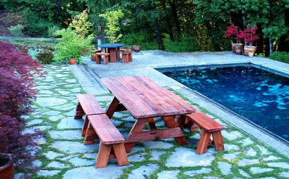 Forever 8-foot Old Redwood Picnic Table With 4 Benches