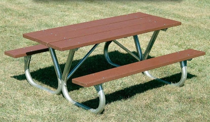 Heavy Duty 238 Redwood Stain Picnic Table 6 Foot