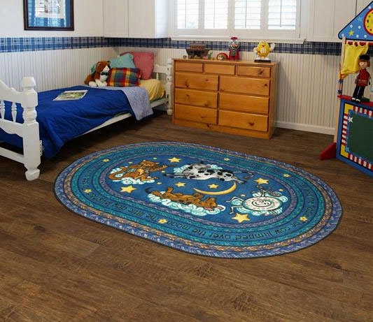 Hey Diddle Diddle Rug - 7.67 X 10.75 Foot Oval