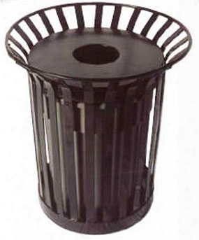 Lexington Receptacle With Flat Top Lid And Liner - 36 Gallon