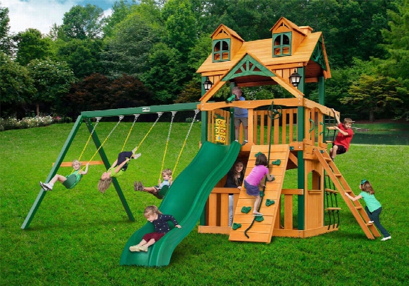 Malibu Gl Chateau Clubhouse Ts Wooden Swing Set