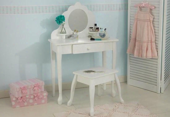 Medium Diva Vanity Table And Stool