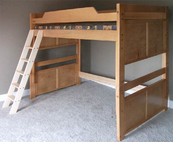 Medium Height Twin Panel Side Loft Bed With Ladder