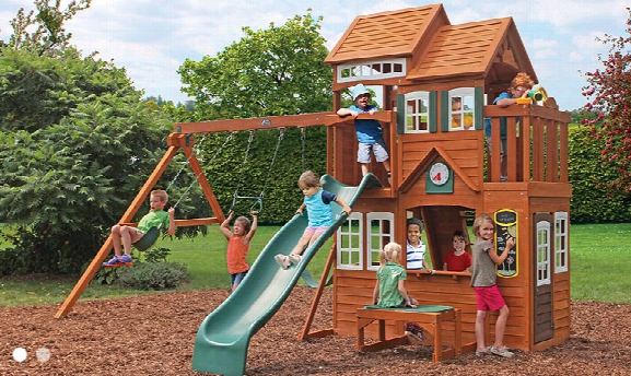 Mount Forest Lodge Wooden Swing Set