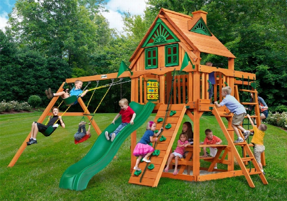 Navigator Ap Treehouse Wooden Swing Set With Monkey Bars